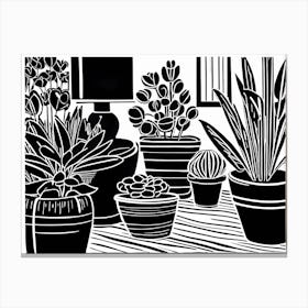 Lion cut inspired Black and white Garden plants & flowers art, Gardening art, Garden 207 Canvas Print