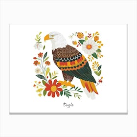 Little Floral Eagle 4 Poster Canvas Print