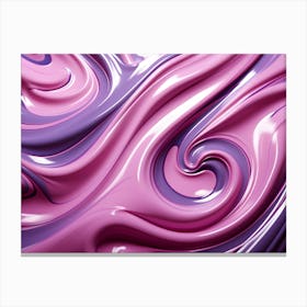 Pink & Purple Gloss Fluid Swirls Abstract 1 Canvas Print