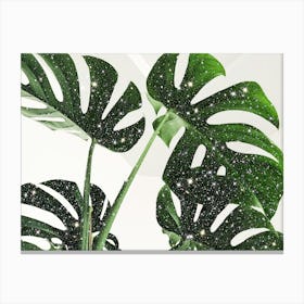 Glitter Monstera Canvas Print