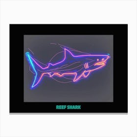Neon White Tip Reef Shark 1 Poster Canvas Print