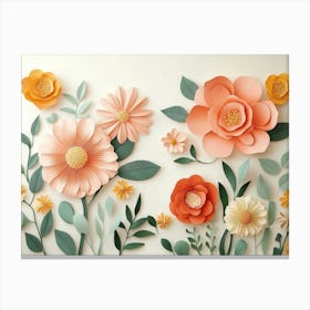 3d Floral Craft Art Canvas Print