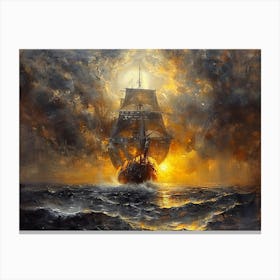 Ship At Sea Canvas Print