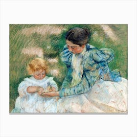 Mother Playing with Child (ca. 1897), Mary Cassatt Canvas Print