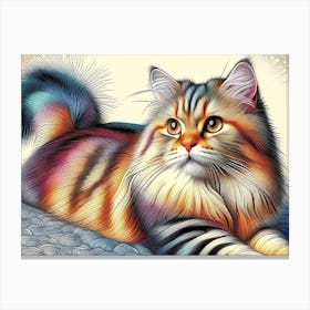 Feline Cat Creative Artwork Illustration 185 Canvas Print