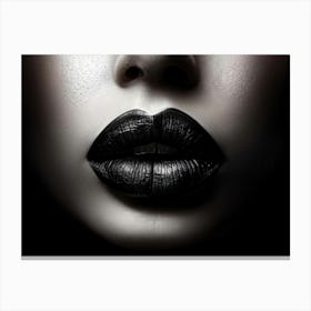 Sealed Black Female Lips Embodying Silence Captured In A High Contrast Portrait Emphasis On The T (1) Canvas Print