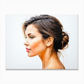 Side Profile Of Beautiful Woman Oil Painting 64 Canvas Print