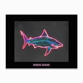 Pink Neon Nurse Shark Poster 1 Canvas Print