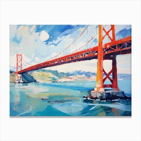 Lisbon Bridge Painting Canvas Print