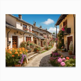 Street In A Village paintings art print Canvas Print