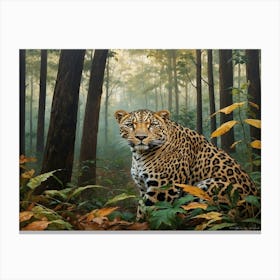 Leopard In The Forest 7 Canvas Print