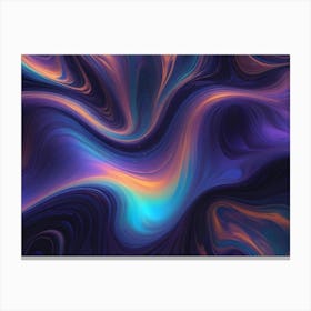 Abstract Image Of Swirling, Iridescent Colors In Shades Of Blue, Teal, Purple, Orange, And Yellow 14 Canvas Print