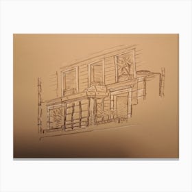 Sketch Of A Window Canvas Print