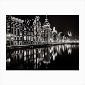 Black And White Photograph Of Amsterdam Canvas Print