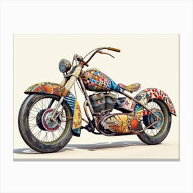 Vintage Colorful Scooter 36 Canvas Print