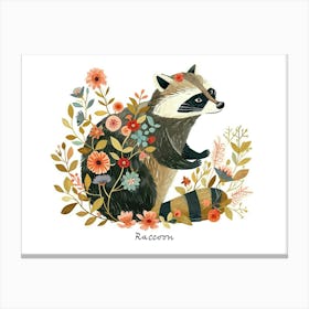 Little Floral Raccoon 1 Poster Canvas Print