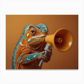 Lizard With Megaphone Canvas Print