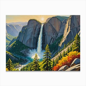 Horsetail Falls 48x36in 14400x10800px 69 Canvas Print