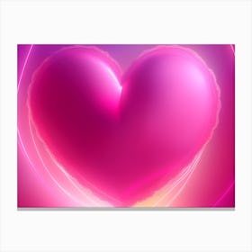 A Glowing Pink Heart Vibrant Horizontal Composition 77 Canvas Print