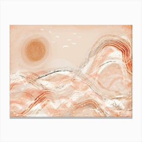 Pastel Peach Sea Canvas Print