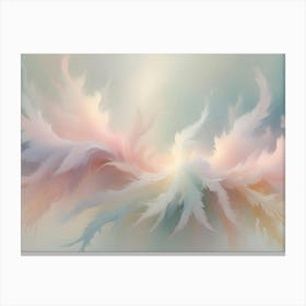 An Abstract Image Of Flowing, Wavy Lines In Shades Of Pink And Blue, Creating A Soft And Dreamy Background Canvas Print