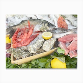 Sicilian Seafood - Market in Sicily, Italy - Photography Canvas Print