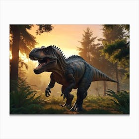 T-Rex In The Forest 2 Canvas Print