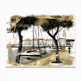 Sailboats In Port 1 Canvas Print