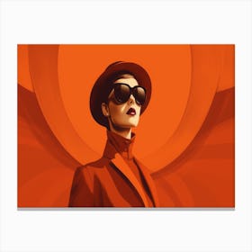 Woman In Orange Canvas Print