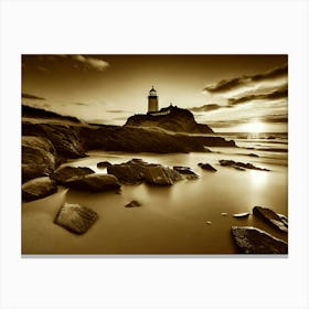 Lighthouse At Sunset 57 Canvas Print
