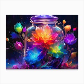 Jar Of Flowers Canvas Print