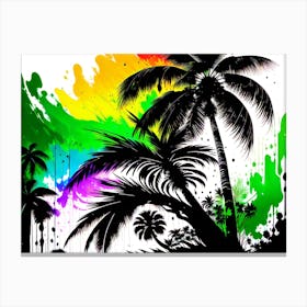 Rainbow Palm Trees Canvas Print