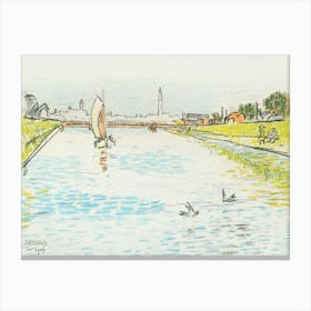 View Of A Canal With A Sailing Ship (1907), Jan Toorop Canvas Print