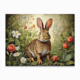 Rabbit In The Garden 2 Canvas Print