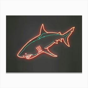 Neon Dark Red Whale Shark 6 Canvas Print