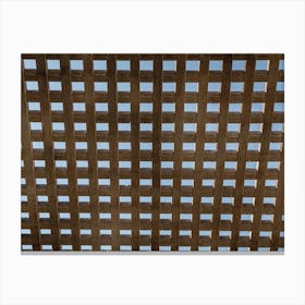 Wooden Square Grid In Color With Blue Sky Canvas Print