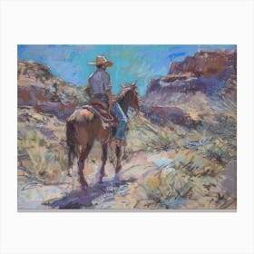 Cowboy In Mojave Desert Nevada 3 Canvas Print