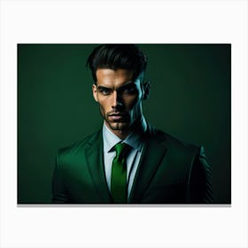 Bussinness Man Green (2) Canvas Print