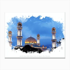 Jame Asr Hassanil Bolkiah Mosque, Bandar Seri Begawan, Brunei Darussalam Canvas Print