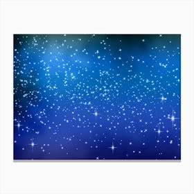 Deep Space Blue Shining Star Background Canvas Print