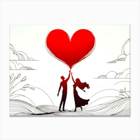 Creative Love And Relationship Illustration 44 Canvas Print