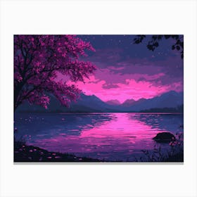 Sunset By The Lake 14 Canvas Print