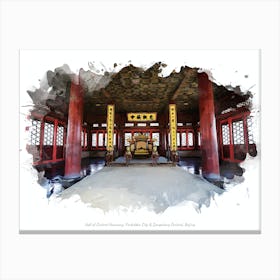 Hall Of Central Harmony, Forbidden City & Dongcheng Central, Beijing Canvas Print