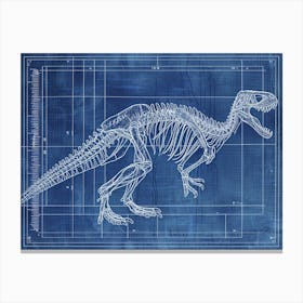 Oviraptor Skeleton Hand Drawn Blueprint 3 Canvas Print