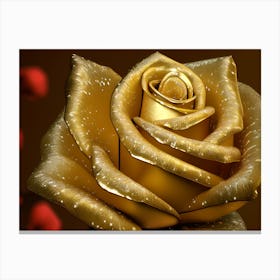 Gold Rose Wallpaper Canvas Print