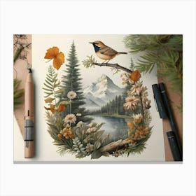 Bird In The Forest Canvas Print