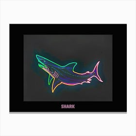 Neon Pink Sign Inspired Shark Poster 4 Canvas Print