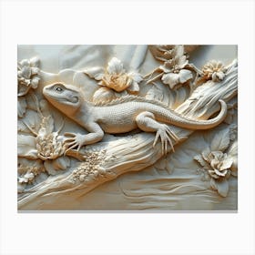 Lizard Carving Canvas Print