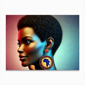 African Woman With Earrings 3 Canvas Print