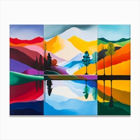 Georgia O Keeffe Style Chromatic Landscapes Canvas Print